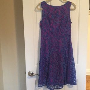 Adrianna Papell purple lace dress